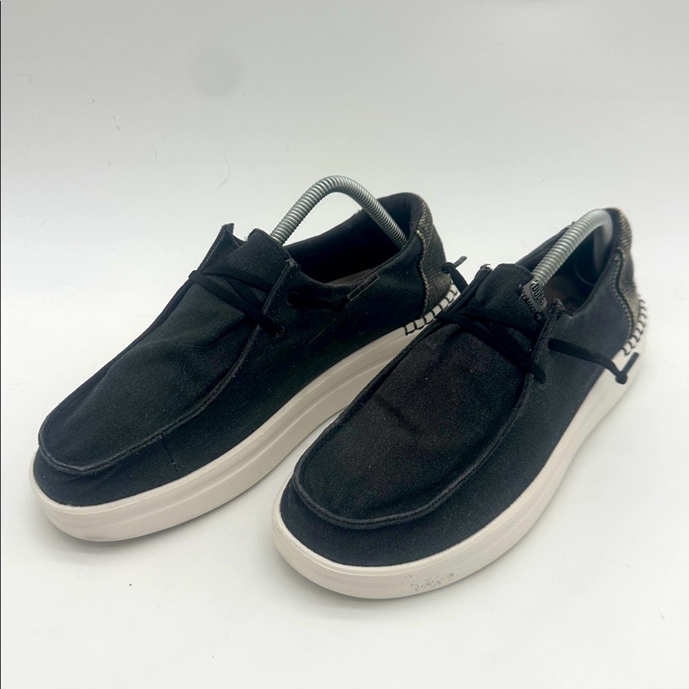 Hey Dude Wendy Off Black Chambray Denim Women's Shoes - US 10 - Picture 8 of 13